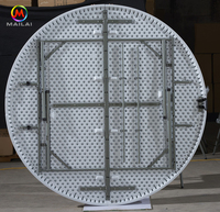 Table ronde pliable en plastique pour événements extérieurs, fêtes, mariages, convient à 8 à 10 personnes