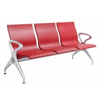 Métal public avec banque de coussin en Pu souple/hôpital/gare/aéroport salon de coiffure salle d'attente chaise de zone d'attente YA-J241F