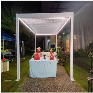 Sistema de Techo de Pérgola con Revestimiento de Aluminio, Estructura de Acero Inoxidable, Montaje en Pared, Recubrimiento en Polvo, Sombra Exterior Sostenible - Product Image 4