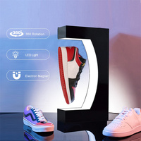 YAGELI Soporte Flotante Transparente Moderno Personalizado para Zapatos, Lujoso Soporte Giratorio 360° para Zapatillas con Levitación Magnética Acrílica para Color