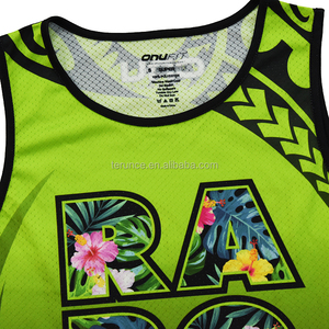 Pur personnalisé Cook Island Singlets Sublimation impression Cook Island Tag Football Singlets sans manches hommes 'Gilet pour la vente en gros - Product Image 6