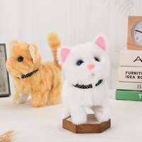 Jouet en peluche pour enfants transfrontalier, chat électrique interactif qui marche et miaule, animal électronique rembourré en coton PP, cadeau pour hommes et femmes