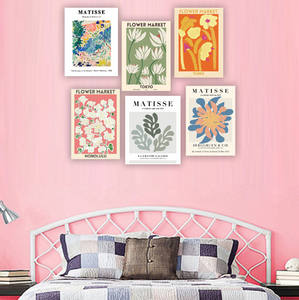 Art mural décoratif <span class=keywords><strong>Matisse</strong></span> et <span class=keywords><strong>image</strong></span> florale abstraite - Impressions sur toile modernes de haute qualité pour affiches de décoration murale - Product Image 6