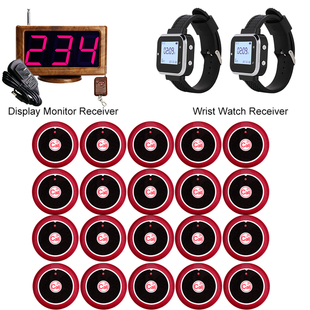 High Quality Wireless Call Button Watch Pager Display Receiver Wireless Call System for Restaurant, Hotel, Cafe From CATEL