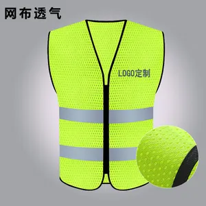 Traffic Safety Reflective Vest Emergency Safety Vest With Pockets And Zipper workers vest