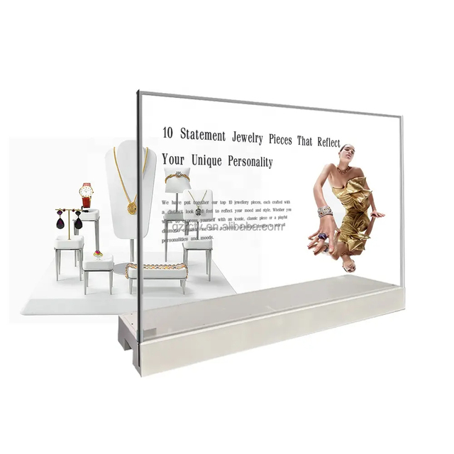 30 55 77 Inch Transparent OLED Touch Screen Digital Signage Display for Retail Window Exhibition Advertising
