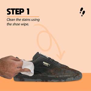 Shoe <b>Cleaner</b> 2 Wipes with Black Renovator for <b>Suede</b> Nubuck Mesh Knit Fabric Shoe Care Combo Waterless Cleaning - Product Image 2