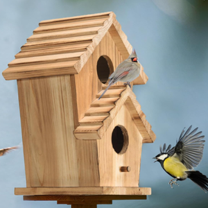 Büyük 2-Hole ahşap kuş evi için arka bahçesinde avlu açık ahşap el sanatları güvercinler ve duvar işaretleri - Product Image 5