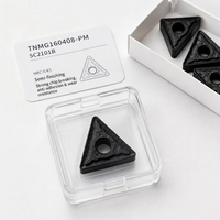 Plaquettes de tournage en carbure JiuzhouTimes TNMG160408-PM pour l'usinage de l'acier, revêtement CVD, pour ébavurage, outils de coupe CNC pour tour, triangle 90°