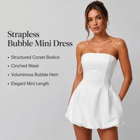 Robe de soirée élégante en satin blanc pour femmes, design sexy sans bretelles, sans manches, naturelle et écologique