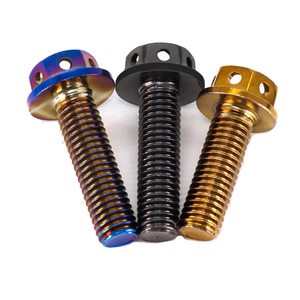 Fixation à vis M8 M10 M12 Gr2 Gr5 Grade 2 Grade 5 Acier allié au titane Anodisé Boulon à bride dentelée hexagonale avec filetage complet et He - Product Image 2