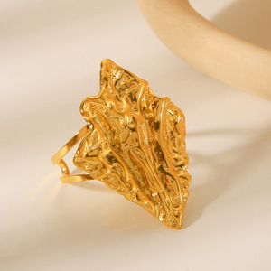 Phong cách hình học rèn 18K thép không gỉ colorfast mở vòng cho phụ nữ whosale - Product Image 4