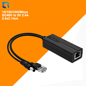 Adaptateur PoE Gigabit 1000 Mbps IEEE802.3af pour caméra de sécurité, alimentation Ethernet PoE 48 V à 24 A, moniteur de caméra IP en plastique - Product Image 4