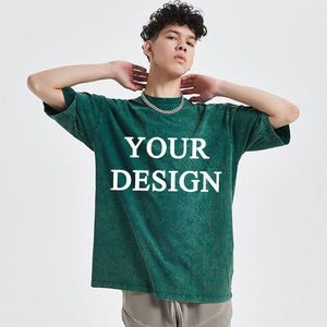 เสื้อยืดคอตตอนแท้เนื้อหนัก ซักแล้วทำสีซีดสไตล์วินเทจ ทรงโอเวอร์ไซส์ ไหล่ตก ทรงหลวม แฟชั่น แขนสั้น ขายส่ง - Product Image 4