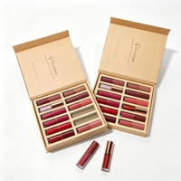 Emballage cosmétique haut de gamme personnalisé, imperméable, luxueux, boîtes en papier pour rouge à lèvres et gloss, laminage mat, logo en feuille d'or, insert en éponge
