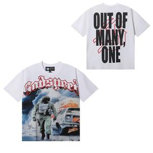 Camiseta HYCH Godspeed, Calidad Original, 100% Algodón, Estilo Urbano, Hombros Caídos, Manga Corta, Estampado <span class=keywords><strong>Vintage</strong></span> para Hombre - Product Image 3