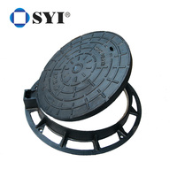 Couvercle de manhole en fonte ductile personnalisable EN124 D400, capacité de charge de 40 tonnes, revêtement en poudre, usage industriel, marque SYI, Chine