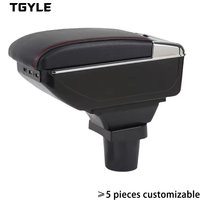 Boîte de rangement en cuir DAIAO pour console centrale avec accoudoir et porte-gobelet DA-6075 pour Renault Logan I 2014-2018