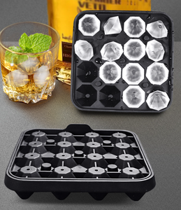 Thiết Kế Mới 3D Kim Cương Hình Dạng 16 Sâu Răng Silicone <span class=keywords><strong>Ice</strong></span> <span class=keywords><strong>Cube</strong></span> Khay Với Nắp <span class=keywords><strong>Ice</strong></span> Khuôn Silicone <span class=keywords><strong>Ice</strong></span> Maker Cho Whiskey Đảng - Product Image 4