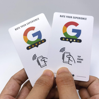 Carte NFC programmable en plastique SUNLANRFID CR80 avec code QR à scanner, compatible NTAG 213, NTAG 215, NTAG 216, Google Review, 13,56 MHz