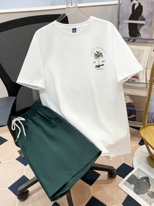 Men's casual holiday <b>T</b>-<b>shirt</b> set, suitable for comfortable summer wear. Clothing factory, customization available.F10 - Product Image 3