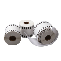 Étiquette d'usine marque noire taille continue logo personnalisable rouleaux d'étiquettes autocollantes de codes à barres thermiques directs