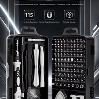Ensemble d'outils de tournevis manuel multifonction 115-en-1 personnalisé pour la réparation de téléphones portables, d'ordinateurs et d'instruments de précision
