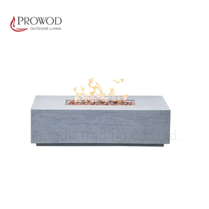 Fogata de hormigón Mesa de fuego de hormigón Patio Mesa de fogata de propano al aire libre Mesa rectangular con fuego - Product Image 5