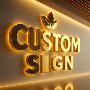 Letrero Publicitario LED 3D de Acero Inoxidable Dorado, Logotipo Personalizado de Alta Gama, Letras de Canal Acrílicas 3D para Fachada de Tienda de Marca de Lujo - Product Image 1