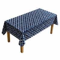 Nappe en PEVA motif diamant bleu marine et blanc, 90 x 132 pouces, imperméable, rectangulaire, en plastique, pour dîner de Noël