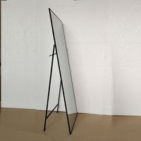 Miroir LED sur pied pleine longueur, fait main, argenté, grand format, avec support réglable en angle, moderne et personnalisé, pour dressing et décoration, tendance 2026