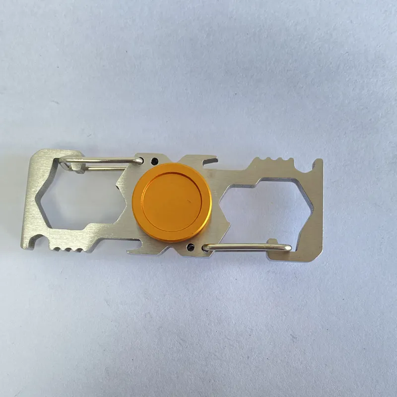 Stainless steel fidget spinner multi-function key ring opener outdoor creative gift