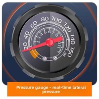 Pompe à vélo de haute qualité en acier inoxydable, longueur 600 mm, plusieurs buses, économie de travail, haute pression, jauge 160 PSI