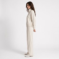 Ensemble de survêtement décontracté deux pièces pour femme : sweat-shirt court à col zippé et pantalon large