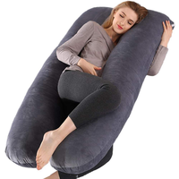 Almohada de Maternidad en Forma de U, de Espuma Viscoelástica, Altura Ajustable, con Cojín de Terciopelo para Soporte de Vientre, Espalda y Cadera