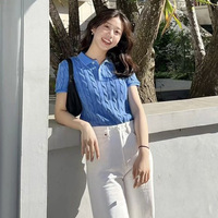 Suéter de Punto Acrílico Antiarrugas de Manga Larga con Cuello en V, Talla Única, en Oferta, Moderno y Juvenil, para Mujer, Nuevo Modelo de Invierno, Corte Ajustado