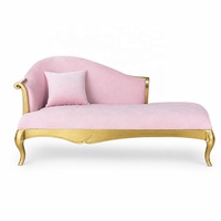 Canapé de loisirs moderne en bois massif, canapé de mariage en velours rose, chaise trône de princesse pour banquets, repas et mobilier de villa