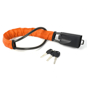 Verrou de volant de voiture en forme de U, câble en acier avec 2 clés, résistant aux coupures, pour la sécurité du véhicule, rouge, noir, Orange, jaune, bleu - Product Image 5