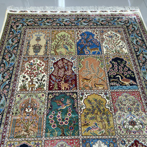 พรมไหมลายโอเรียนทัลเปอร์เซียสี่ฤดู ขนาด 4x6 ฟุต พร้อมลายบาค์ติอาเรียร์ บาค์ติยาเรียร์ พาราไดซ์ การ์เด้น สำหรับตกแต่งห้องนอนสไตล์อิสลาม - Product Image 4