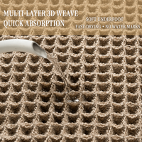 Tapis de bain gaufré lavable en machine, antidérapant, imperméable, en polyester, personnalisable pour la maison et l'hôtel – Offre Spéciale