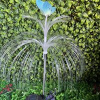 Lampe de jardin solaire LED en forme de méduse, étanche IP65, avec fibres optiques colorées, lumière paysagère extérieure, température de couleur réglable 2000-10000K