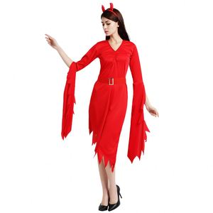 Costume de sorcière pour femmes adultes, tenue de cosplay, combinaison en polyester pour Halloween, Noël, scène - Product Image 2