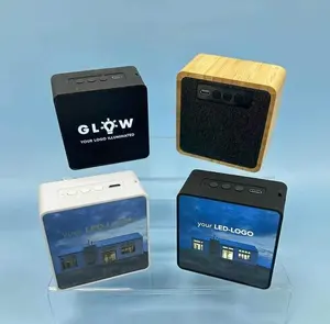 OEM personalizado marca RGB LED luz colorida de madeira mini portátil sem fio alto-falantes dente azul alto-falantes auto-falantes