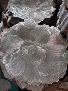 Set <span class=keywords><strong>de</strong></span> table rond en vinyle gaufré creux <span class=keywords><strong>de</strong></span> 38 cm, finition électroplaquée or champagne/argent/or rose/cuivre - Product Image 6