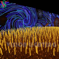 La fibre optique extérieure de rue a mené la lumière blanche chaude artificielle de fleur de blé de lumières de blé