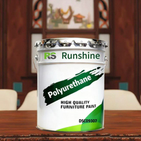 Revêtement liquide en polyuréthane écologique Runshine de qualité supérieure, laque transparente haute brillance durable pour meubles en bois, application au spray/pinceau/rouleau