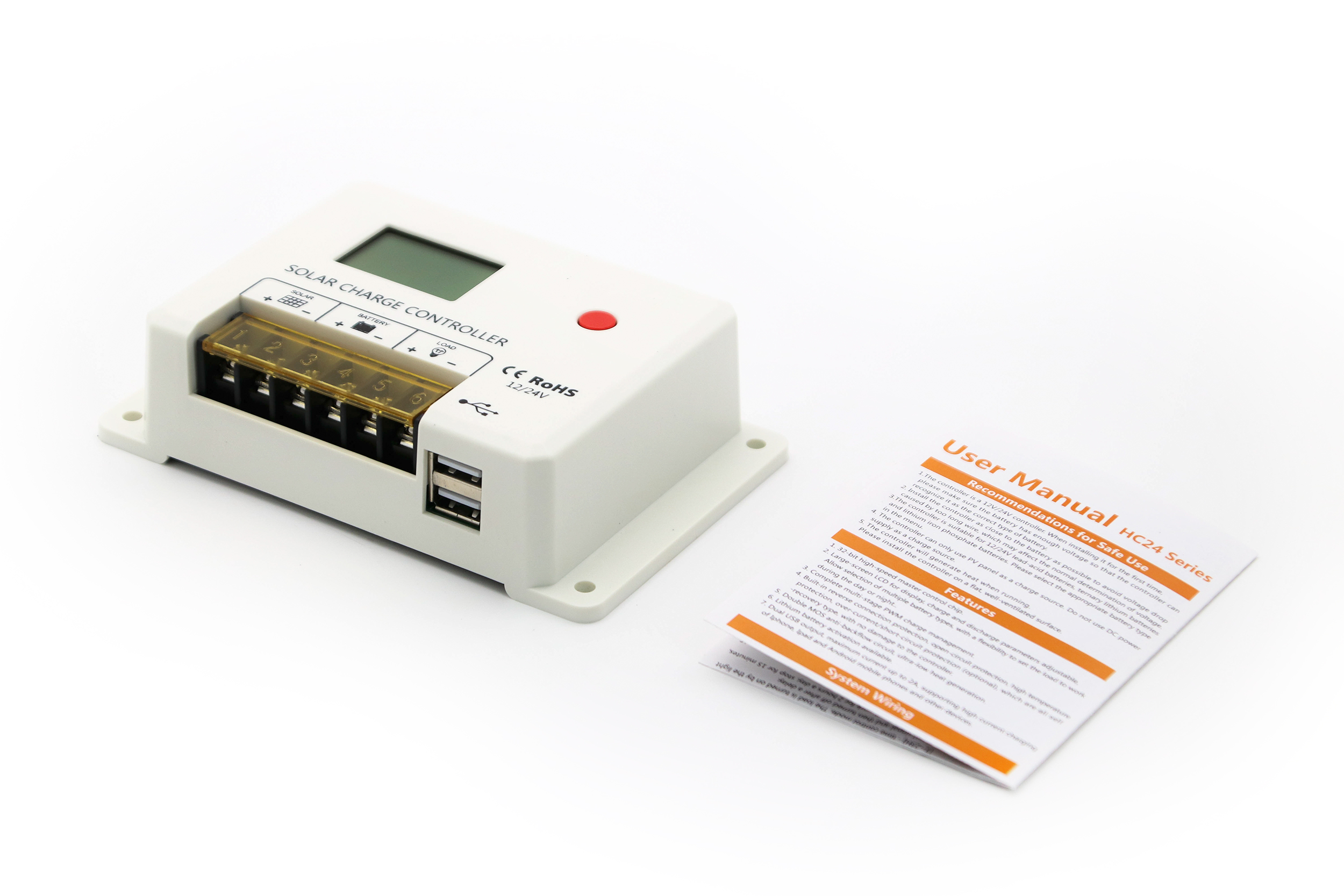 SRNE Solar PWM HC2430 12V 24V 30A PWM solar controller 12v 24v solar controller