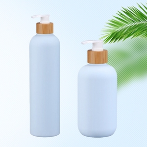Rỗng Sinh Thái Thân Thiện 260Ml 300Ml 400Ml Mờ Màu Xanh Lá Cây Màu Xanh Bóp Kem Dưỡng Da Dầu Gội Điều Hòa Bơm Chai Với Tre Bơm Nắp - Product Image 2