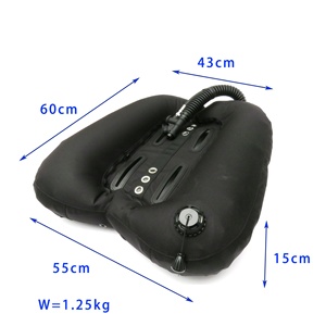 Gilet de plongée technique double bouteille (BCD) 45 LBS avec ailes et fentes de sangle de 4 pouces, équipement de plongée sous-marine, sports nautiques et gants de plongée - Product Image 4