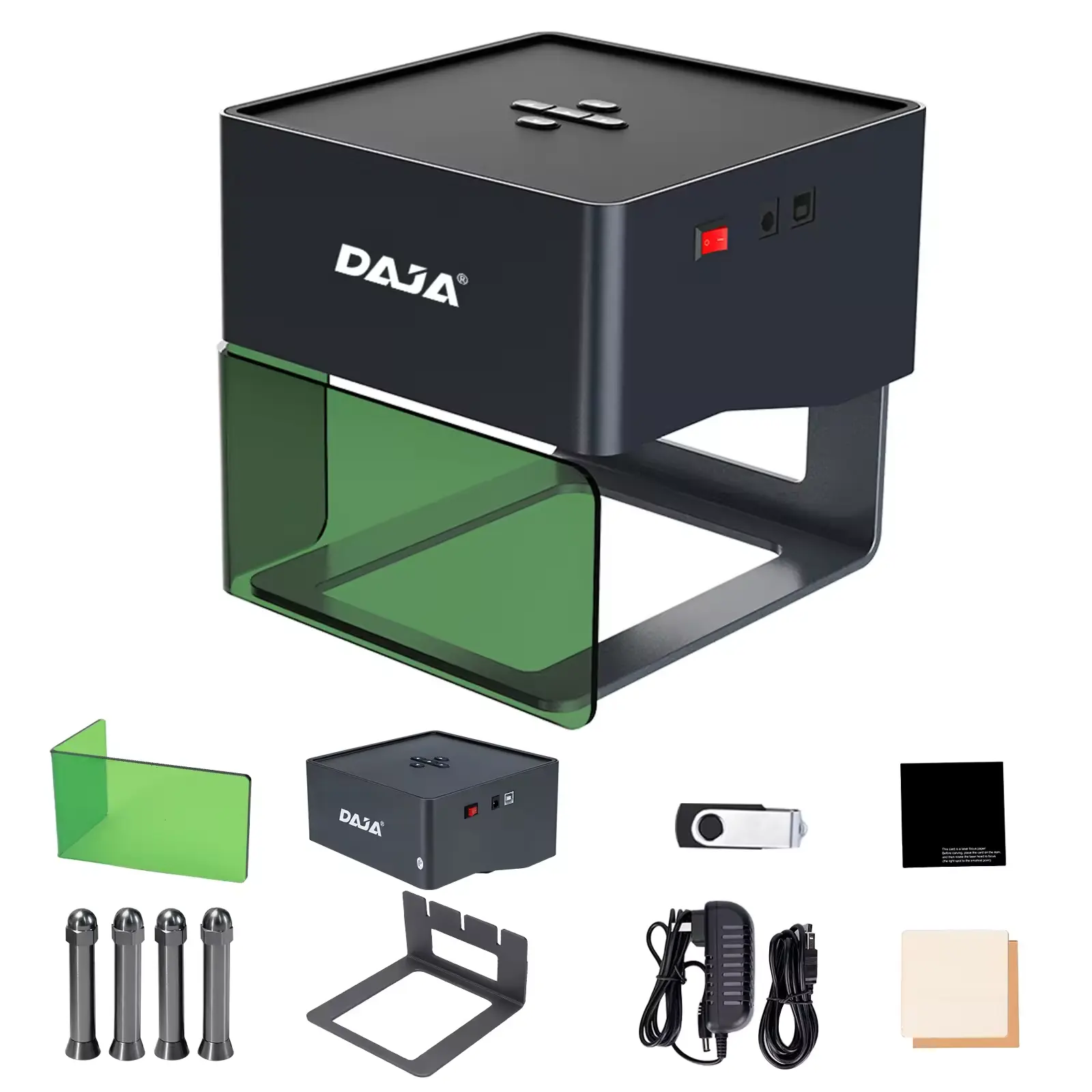 DAJA DJ6 Mini portátil Wifi conexión Banco Lazer impresora para grabador de tarjetas de crédito de Metal Woo RVE máquina de grabado láser